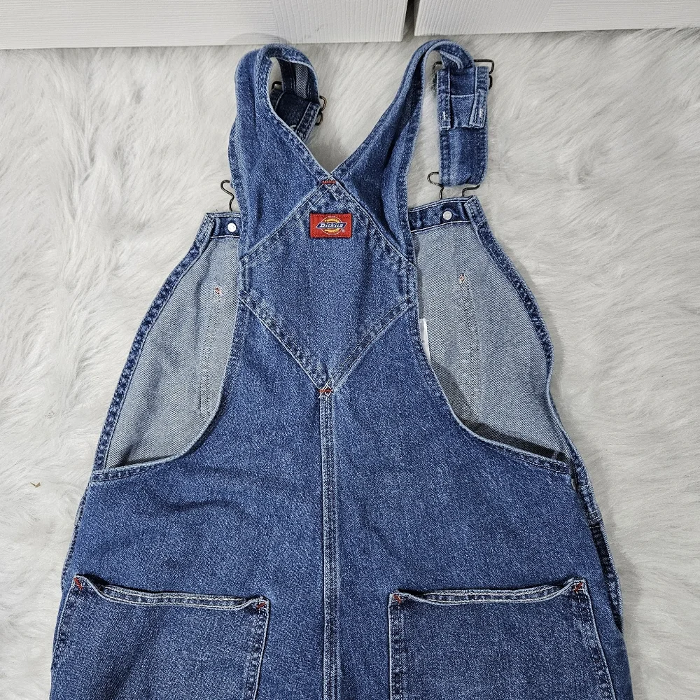 Y2K DICKIES Men's Blue Denim Overalls - Picture 6 of 9